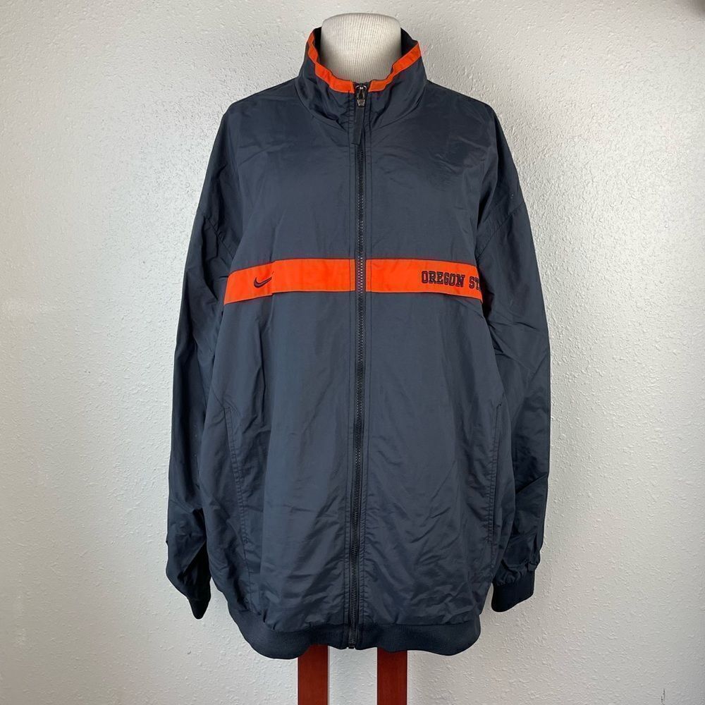 Nike Dark Gray and Orange Windbreaker